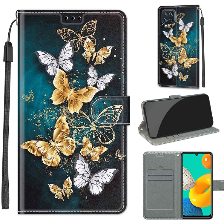Voltage Coloured Drawing Magnetic Clasp Horizontal Flip PU Leather Case with Holder & Card Slots, For Samsung Galaxy M32 4G / F22