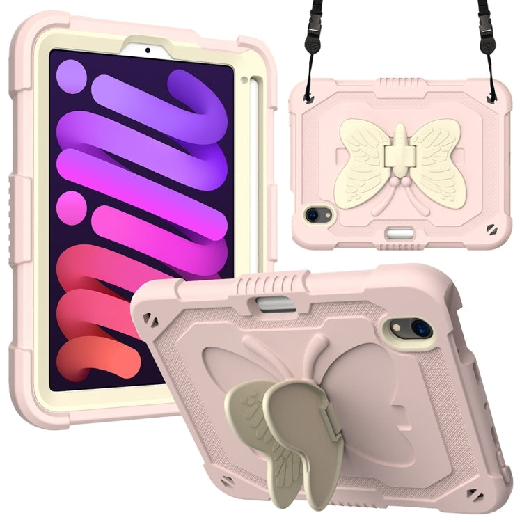 Beige PC + Silicone Anti-drop Protective Case with Butterfly Shape Holder & Pen Slot, For iPad 9.7 2018 & 2017 / Pro 9.7 inch / Air 2 / 6, For iPad 10.2 2021 & 2020 & 2019 / Air 3 10.5 inch, For iPad 10.2 2020 & 2019 / Air 3 10.5 inch                  ...