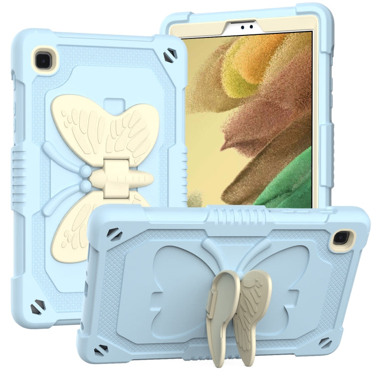 Beige PC + Silicone Anti-drop Protective Case with Butterfly Shape Holder & Pen Slot, For Samsung Galaxy Tab A7 Lite 8.7 SM-T220 / SM-T225