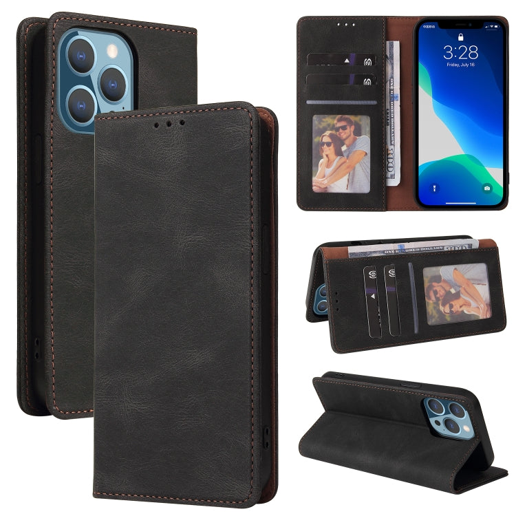 Simple Suction Closure Horizontal Flip Leather Case with Holder & Card Slot & Wallet, For iPhone 13 Pro Max, For iPhone 13 Pro, For iPhone 13, For iPhone 13 mini, For iPhone 12 Pro Max, For iPhone 12 / 12 Pro
