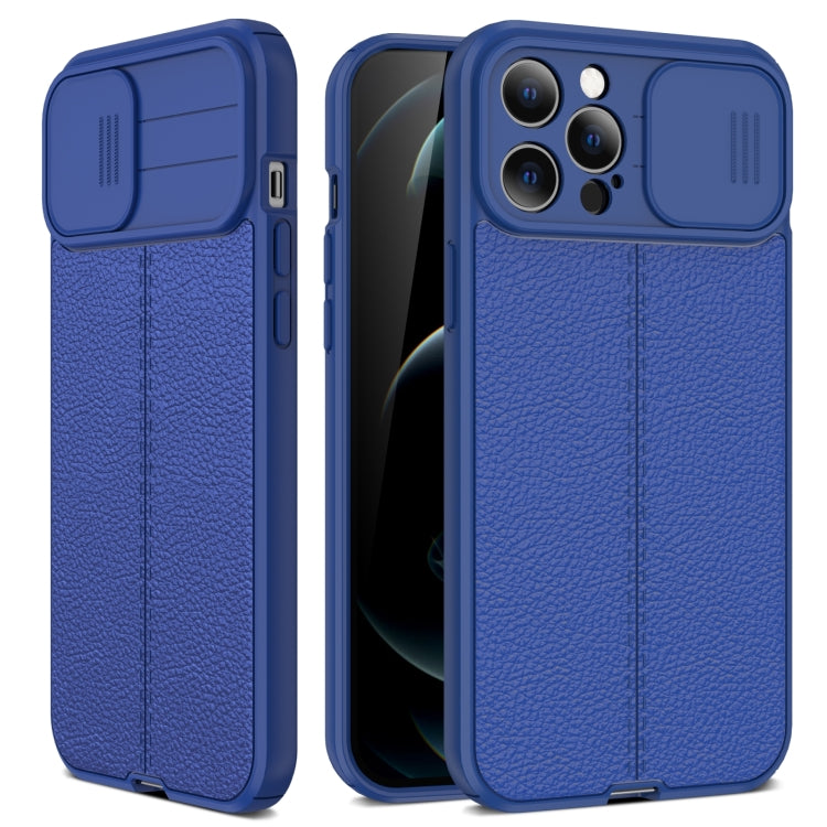 Litchi Texture Sliding Camshield TPU Protective Case, For iPhone 13 mini, For iPhone 13, For iPhone 13 Pro, For iPhone 13 Pro Max