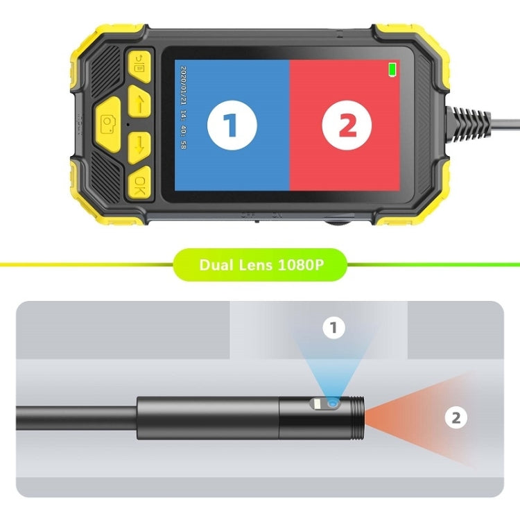 Y19 7.9mm Dual Lens Hand-held Hard-wire Endoscope with 4.3-inch IPS Color LCD Screen, 2m, 3.5m, 5m, 10m