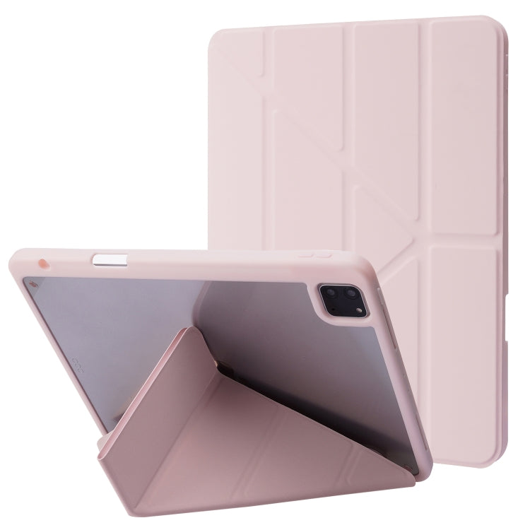 Deformation Transparent Acrylic Horizontal Flip PU Leather Case with Multi-folding Holder & Sleep / Wake-up Function & Pen Slot, For iPad Air 2022 / 2020 10.9, For iPad Pro 11.0 2021 / 2020 / 2018, For iPad 9.7 2017 / 2018 / Pro 9.7                    ...