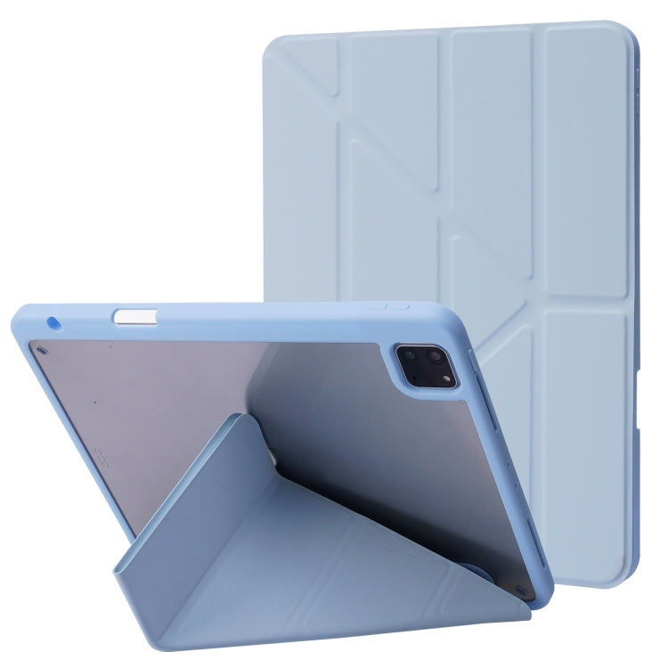 Deformation Transparent Acrylic Horizontal Flip PU Leather Case with Multi-folding Holder & Sleep / Wake-up Function & Pen Slot, For iPad Air 2022 / 2020 10.9, For iPad Pro 11.0 2021 / 2020 / 2018, For iPad 9.7 2017 / 2018 / Pro 9.7                    ...