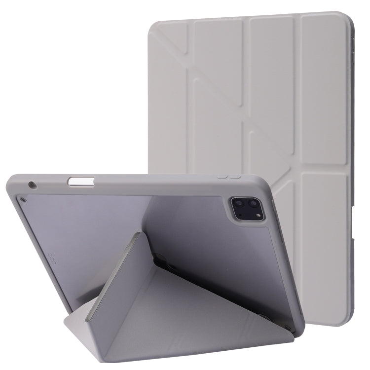 Deformation Transparent Acrylic Horizontal Flip PU Leather Case with Multi-folding Holder & Sleep / Wake-up Function & Pen Slot, For iPad Air 2022 / 2020 10.9, For iPad Pro 11.0 2021 / 2020 / 2018, For iPad 9.7 2017 / 2018 / Pro 9.7                    ...