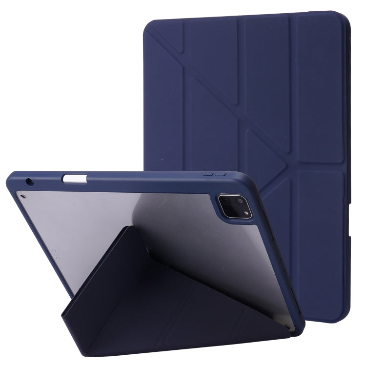 Deformation Transparent Acrylic Horizontal Flip PU Leather Case with Multi-folding Holder & Sleep / Wake-up Function & Pen Slot, For iPad Air 2022 / 2020 10.9, For iPad Pro 11.0 2021 / 2020 / 2018, For iPad 9.7 2017 / 2018 / Pro 9.7                    ...