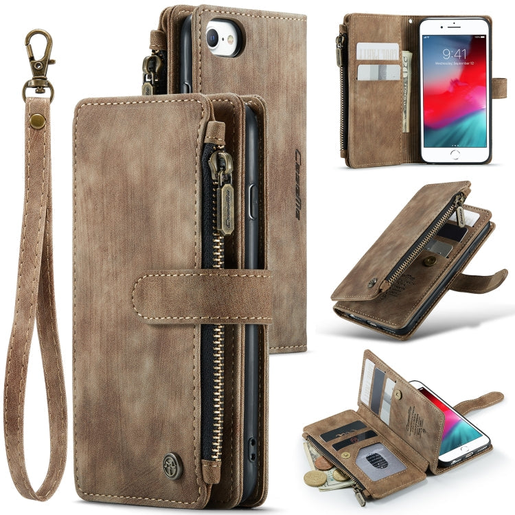 CaseMe-C30 PU + TPU Multifunctional Horizontal Flip Leather Case with Holder & Card Slot & Wallet & Zipper Pocket, For iPhone 8 Plus & 7 Plus & 6 Plus, For iPhone SE 2022 / SE 2020 / 8 / 7 / 6, For iPhone 11, For iPhone 11 Pro, For iPhone 11 Pro Max   ...