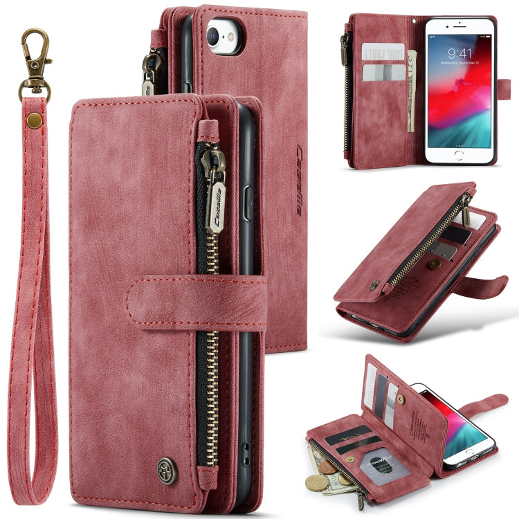 CaseMe-C30 PU + TPU Multifunctional Horizontal Flip Leather Case with Holder & Card Slot & Wallet & Zipper Pocket, For iPhone 8 Plus & 7 Plus & 6 Plus, For iPhone SE 2022 / SE 2020 / 8 / 7 / 6, For iPhone 11, For iPhone 11 Pro, For iPhone 11 Pro Max   ...