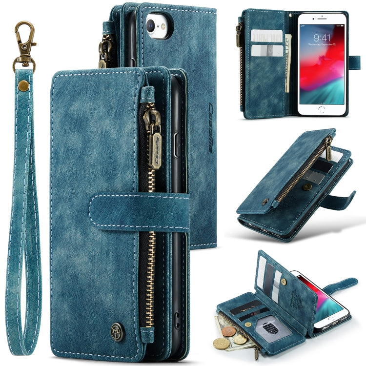 CaseMe-C30 PU + TPU Multifunctional Horizontal Flip Leather Case with Holder & Card Slot & Wallet & Zipper Pocket, For iPhone 8 Plus & 7 Plus & 6 Plus, For iPhone SE 2022 / SE 2020 / 8 / 7 / 6, For iPhone 11, For iPhone 11 Pro, For iPhone 11 Pro Max   ...