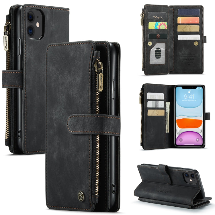 CaseMe-C30 PU + TPU Multifunctional Horizontal Flip Leather Case with Holder & Card Slot & Wallet & Zipper Pocket, For iPhone 8 Plus & 7 Plus & 6 Plus, For iPhone SE 2022 / SE 2020 / 8 / 7 / 6, For iPhone 11, For iPhone 11 Pro, For iPhone 11 Pro Max   ...