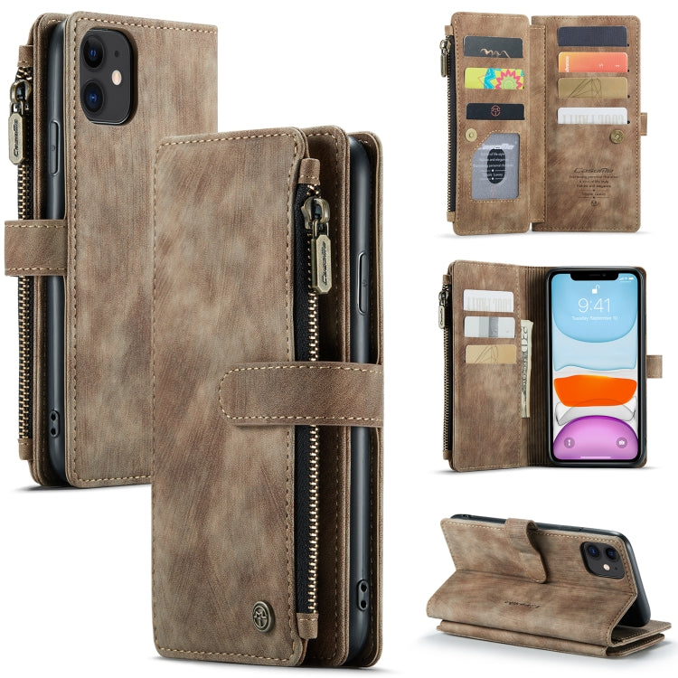 CaseMe-C30 PU + TPU Multifunctional Horizontal Flip Leather Case with Holder & Card Slot & Wallet & Zipper Pocket, For iPhone 8 Plus & 7 Plus & 6 Plus, For iPhone SE 2022 / SE 2020 / 8 / 7 / 6, For iPhone 11, For iPhone 11 Pro, For iPhone 11 Pro Max   ...