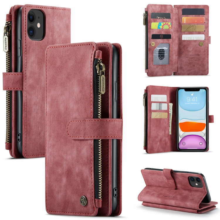 CaseMe-C30 PU + TPU Multifunctional Horizontal Flip Leather Case with Holder & Card Slot & Wallet & Zipper Pocket, For iPhone 8 Plus & 7 Plus & 6 Plus, For iPhone SE 2022 / SE 2020 / 8 / 7 / 6, For iPhone 11, For iPhone 11 Pro, For iPhone 11 Pro Max   ...