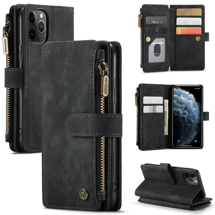 CaseMe-C30 PU + TPU Multifunctional Horizontal Flip Leather Case with Holder & Card Slot & Wallet & Zipper Pocket, For iPhone 8 Plus & 7 Plus & 6 Plus, For iPhone SE 2022 / SE 2020 / 8 / 7 / 6, For iPhone 11, For iPhone 11 Pro, For iPhone 11 Pro Max   ...