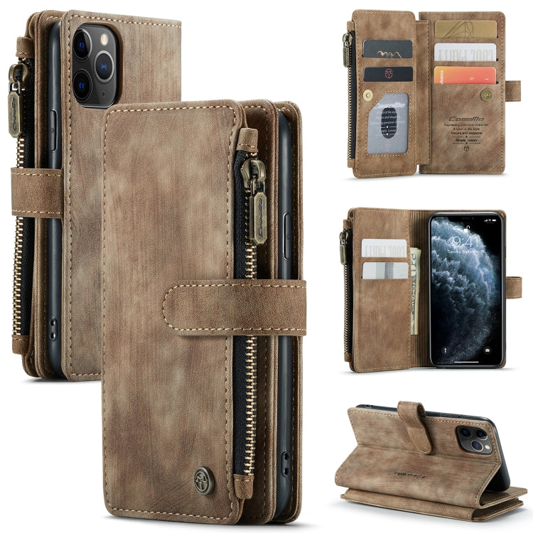 CaseMe-C30 PU + TPU Multifunctional Horizontal Flip Leather Case with Holder & Card Slot & Wallet & Zipper Pocket, For iPhone 8 Plus & 7 Plus & 6 Plus, For iPhone SE 2022 / SE 2020 / 8 / 7 / 6, For iPhone 11, For iPhone 11 Pro, For iPhone 11 Pro Max   ...