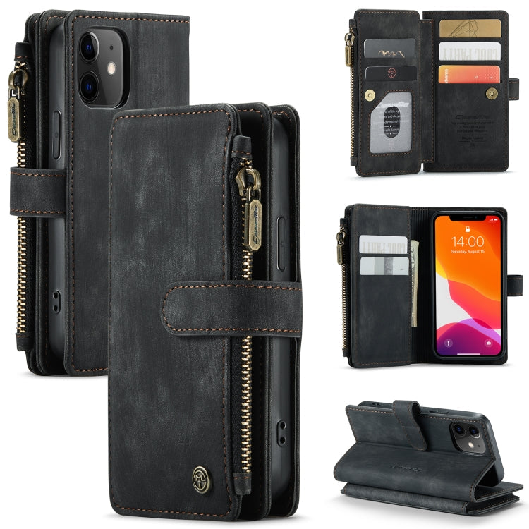 CaseMe-C30 PU + TPU Multifunctional Horizontal Flip Leather Case with Holder & Card Slot & Wallet & Zipper Pocket, For iPhone 8 Plus & 7 Plus & 6 Plus, For iPhone SE 2022 / SE 2020 / 8 / 7 / 6, For iPhone 11, For iPhone 11 Pro, For iPhone 11 Pro Max   ...