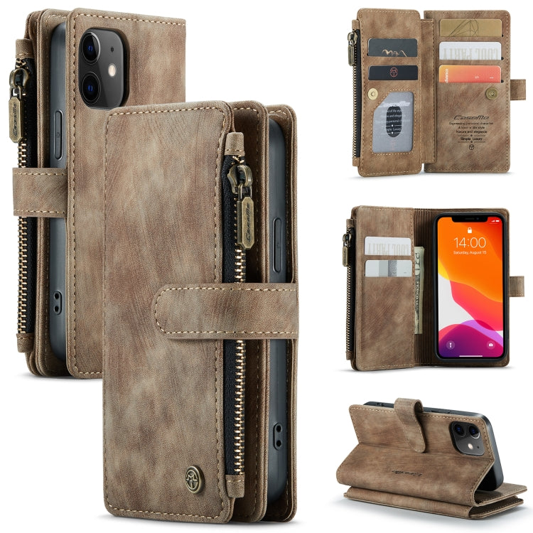 CaseMe-C30 PU + TPU Multifunctional Horizontal Flip Leather Case with Holder & Card Slot & Wallet & Zipper Pocket, For iPhone 8 Plus & 7 Plus & 6 Plus, For iPhone SE 2022 / SE 2020 / 8 / 7 / 6, For iPhone 11, For iPhone 11 Pro, For iPhone 11 Pro Max   ...