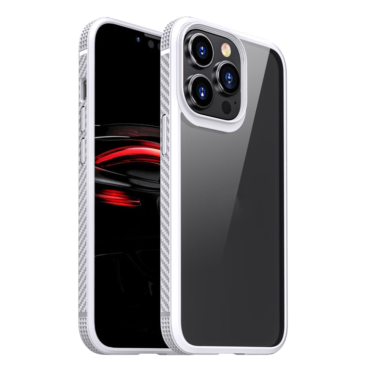 MG Series Carbon Fiber TPU + Clear PC Four-corner Airbag Shockproof Case, For iPhone 13 Pro, For iPhone 13 Pro Max
