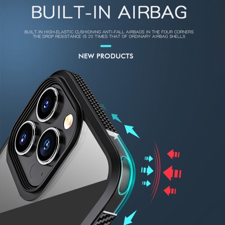 MG Series Carbon Fiber TPU + Clear PC Four-corner Airbag Shockproof Case, For iPhone 13 Pro, For iPhone 13 Pro Max