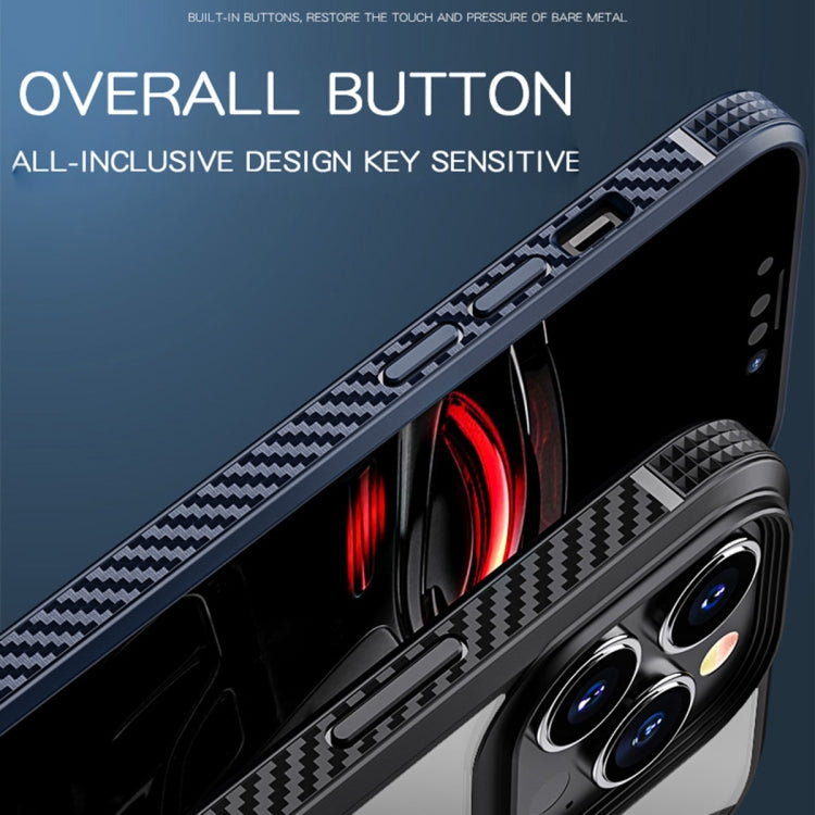 MG Series Carbon Fiber TPU + Clear PC Four-corner Airbag Shockproof Case, For iPhone 13 Pro, For iPhone 13 Pro Max