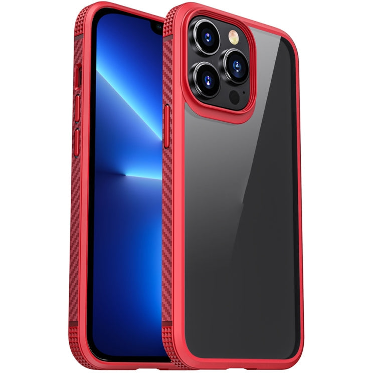 MG Series Carbon Fiber TPU + Clear PC Four-corner Airbag Shockproof Case, For iPhone 13 Pro, For iPhone 13 Pro Max