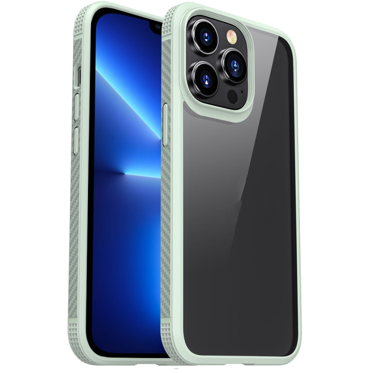 MG Series Carbon Fiber TPU + Clear PC Four-corner Airbag Shockproof Case, For iPhone 13 Pro, For iPhone 13 Pro Max