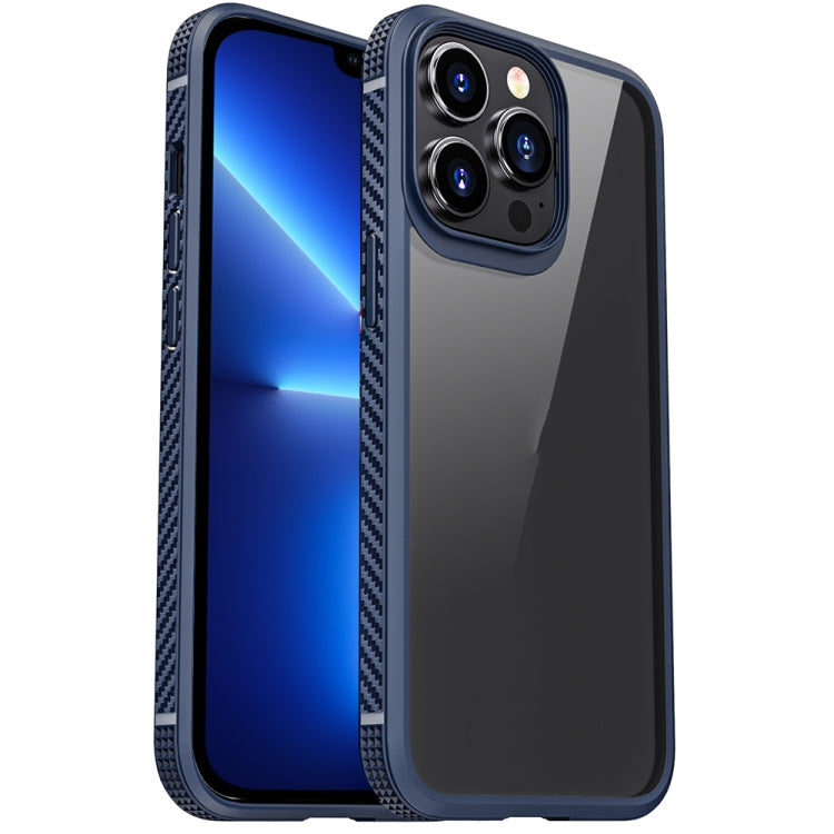 MG Series Carbon Fiber TPU + Clear PC Four-corner Airbag Shockproof Case, For iPhone 13 Pro, For iPhone 13 Pro Max
