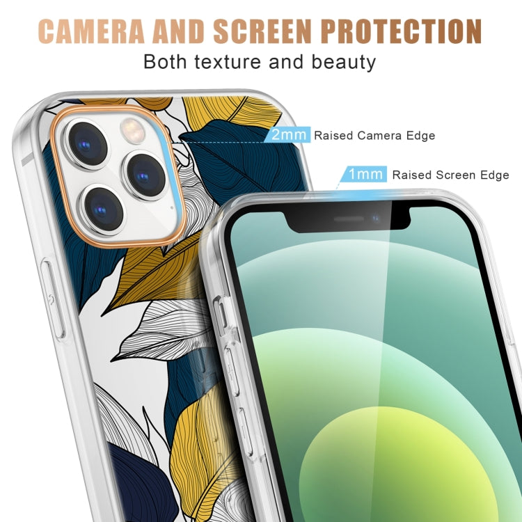 High Translucent Electroplating Flower Pattern TPU + PC Shockproof Case, For iPhone 13, For iPhone 13 Pro Max
