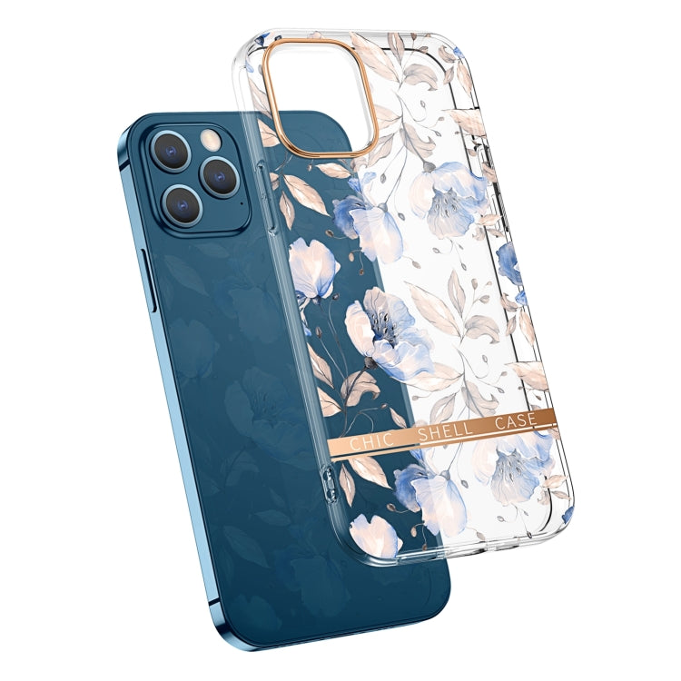 High Translucent Electroplating Flower Pattern TPU + PC Shockproof Case, For iPhone 13, For iPhone 13 Pro Max
