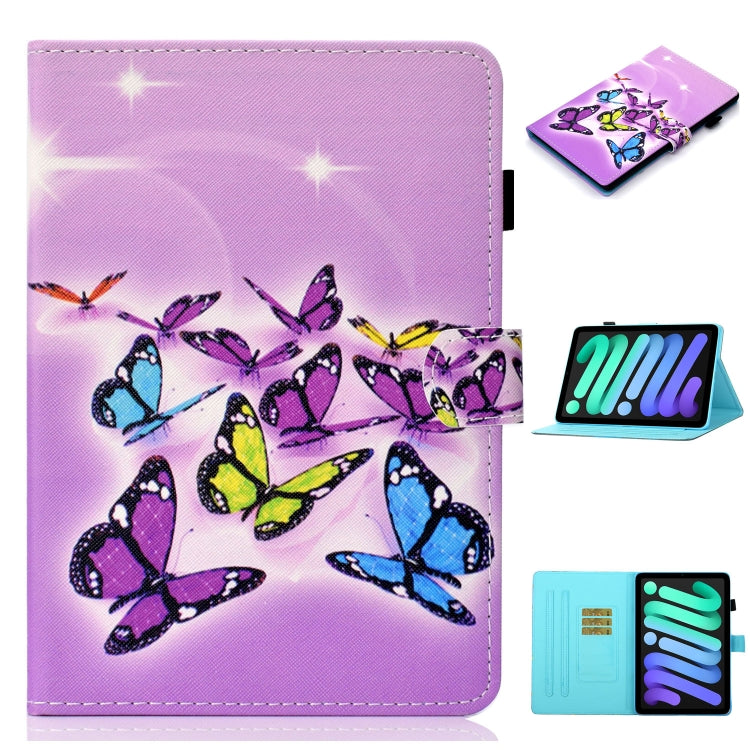 Coloured Drawing Horizontal Flip Leather Case with Holder & Card Slot & Sleep / Wake-up Function, For iPad mini 2024 / mini 6