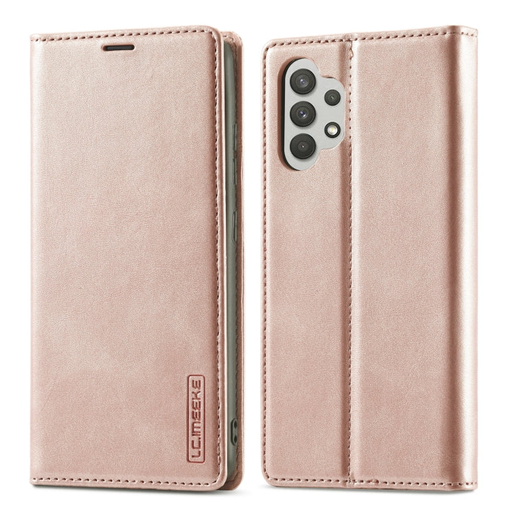 LC.IMEEKE Strong Magnetism Ultra-thin Horizontal Flip Matte TPU + PU Leather Case with Holder & Card Slots & Wallet, For Samsung Galaxy A32 5G