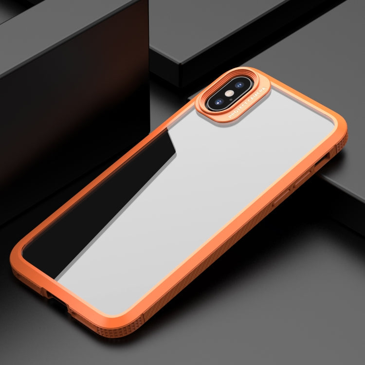 MG Series Carbon Fiber TPU + Clear PC Four-corner Airbag Shockproof Case, For iPhone X / XS, For iPhone XS Max, For iPhone XR