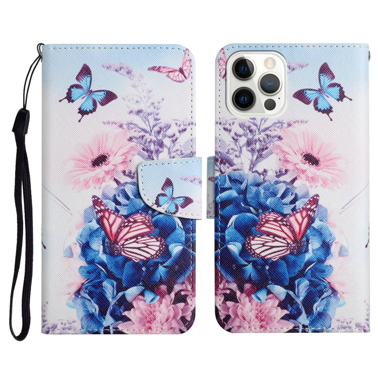 Painted Pattern Horizontal Flip Leather Case with Holder & Card Slot & Wallet, For iPhone 12 / 12 Pro