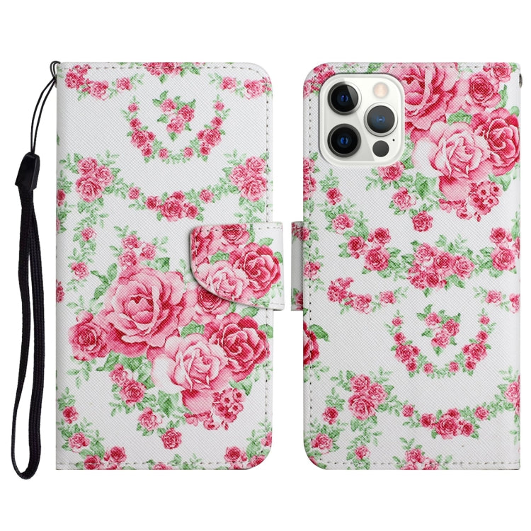 Painted Pattern Horizontal Flip Leather Case with Holder & Card Slot & Wallet, For iPhone 12 / 12 Pro