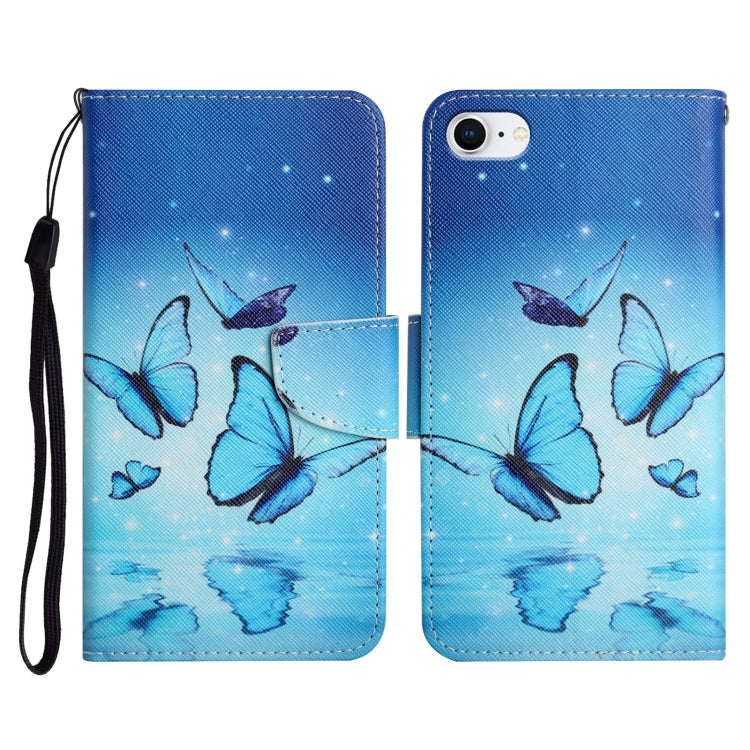 Painted Pattern Horizontal Flip Leather Case with Holder & Card Slot & Wallet, For iPhone SE 2022 / SE 2020 / 8 / 7