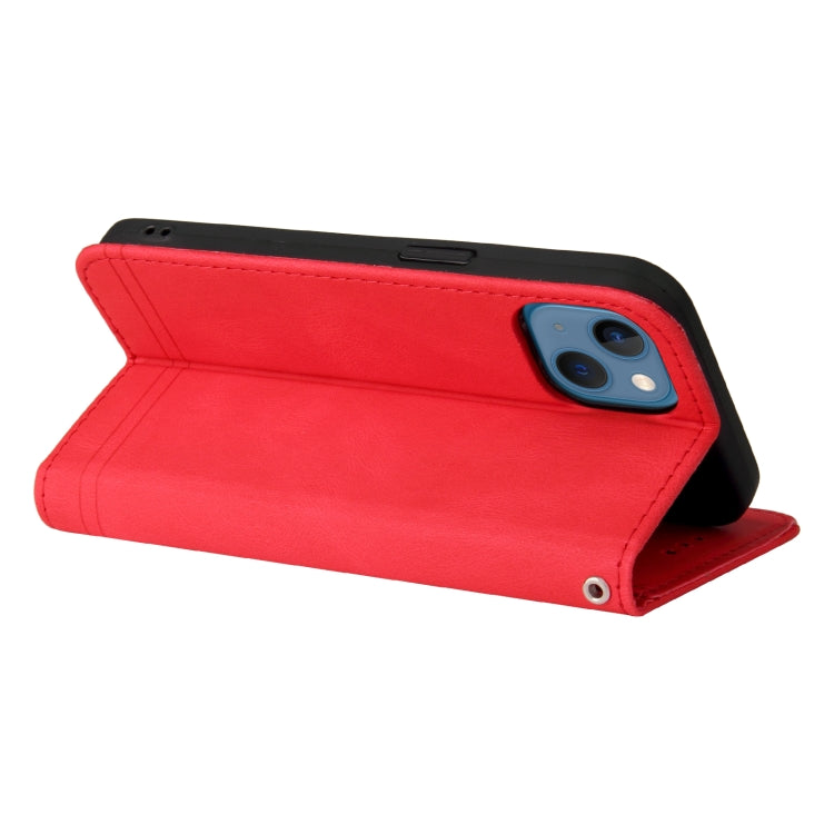 Skin Feel Life Tree Metal Button Horizontal Flip Leather Case with Holder & Card Slot & Wallet & Photo Frame & Strap, For iPhone 13 mini, For iPhone 13, For iPhone 13 Pro, For iPhone 13 Pro Max
