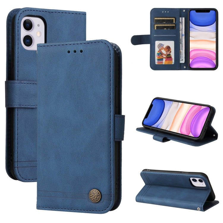 Skin Feel Life Tree Metal Button Horizontal Flip Leather Case with Holder & Card Slot & Wallet & Photo Frame & Strap, For iPhone 12 mini, For iPhone 12 / 12 Pro, For iPhone 12 Pro Max, For iPhone 11