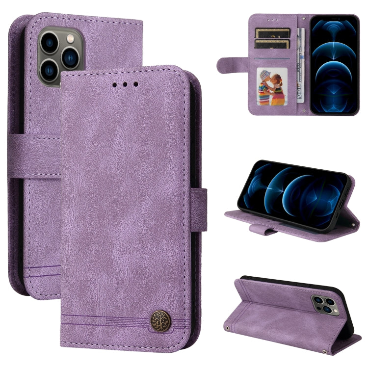 Skin Feel Life Tree Metal Button Horizontal Flip Leather Case with Holder & Card Slot & Wallet & Photo Frame & Strap, For iPhone 11 Pro, For iPhone 11 Pro Max, For iPhone SE 2022 / SE 2020 / 8 / 7, For iPhone 8 Plus / 7 Plus