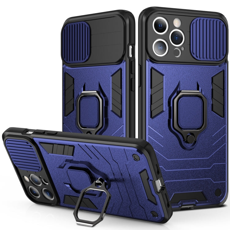 Sliding Camera Cover Design TPU + PC Shockproof Case with Ring Holder, For iPhone 13 Pro, For iPhone 13, For iPhone 13 Pro Max