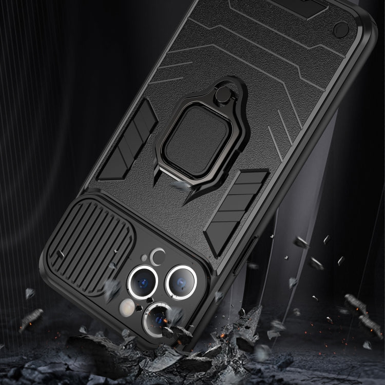 Sliding Camera Cover Design TPU + PC Shockproof Case with Ring Holder, For iPhone 13 Pro, For iPhone 13, For iPhone 13 Pro Max