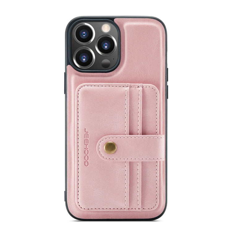 JEEHOOD Anti-theft Brush Magnetic PU + TPU Protective Case with Card Slot, For iPhone 13 mini, For iPhone 13, For iPhone 13 Pro, For iPhone 13 Pro Max