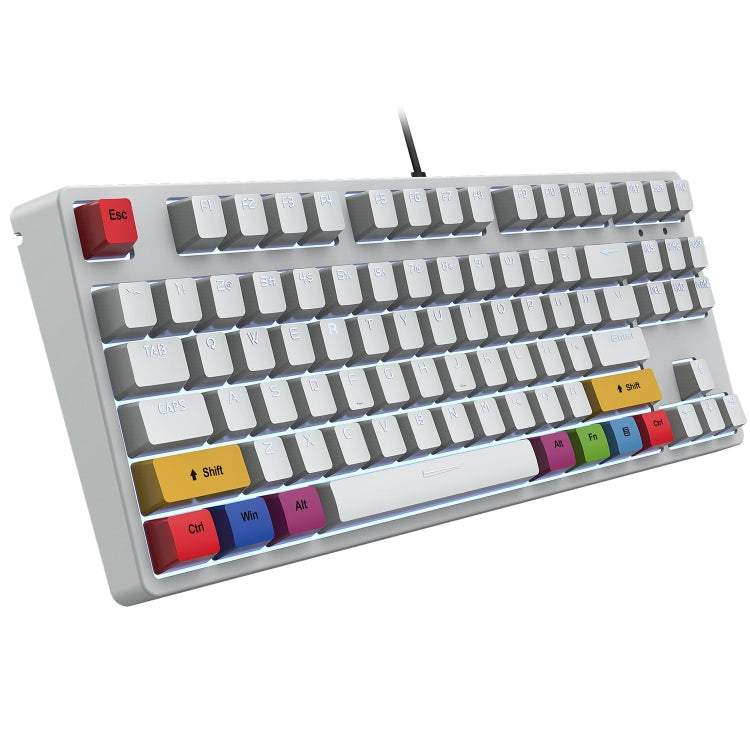 HXSJ L600 87 Keys USB-C / Type-C Wired Red Shaft Mechanical Keyboard with Cool Backlight