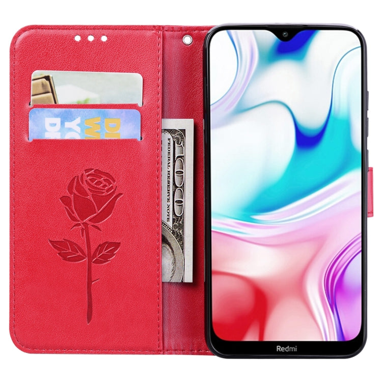 Rose Embossed Horizontal Flip PU Leather Case for Galaxy A10, with Holder & Card Slots & Wallet, For Xiaomi Redmi 8, For Xiaomi Redmi Note 8, For Xiaomi Redmi Note 8 Pro, For Galaxy A10s