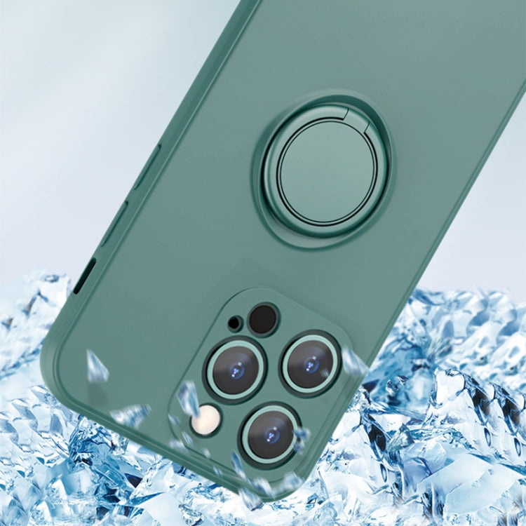All-inclusive Liquid Silicone Phone Protective Case with Ring Holder & Lanyard, For iPhone 13