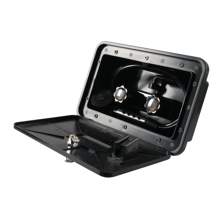 RV External Shower Box Head with Hose, A6622-02 Black