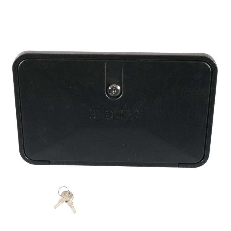 RV External Shower Box Head with Hose, A6622-02 Black