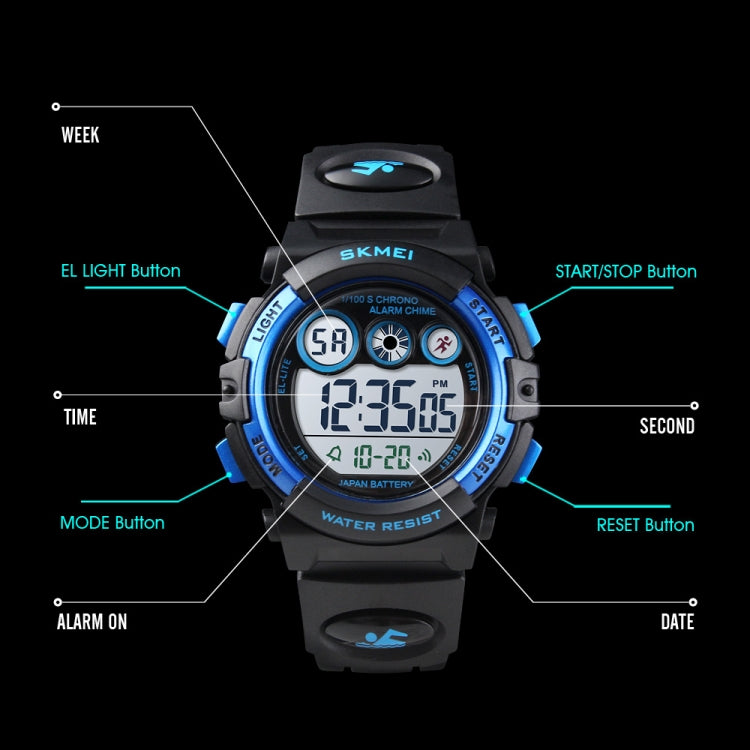 SKMEI 1451 LED Digital Stopwatch Chronograph Luminous Children Sports Electronic Watch, 1451(Transparent Pink Blue), 1451(Transparent Purple), 1451(Transparent Sky Blue), 1451(Transparent Rose Red), 1451(White Shell Blue Circle)                        ...