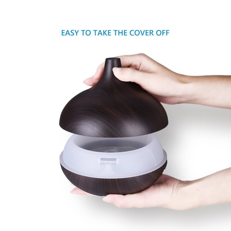 400ml Wood Texture Fragrance Machine Pointed Mouth Humidifier with Colorful LED Light, without Remote Control, with Remote Control