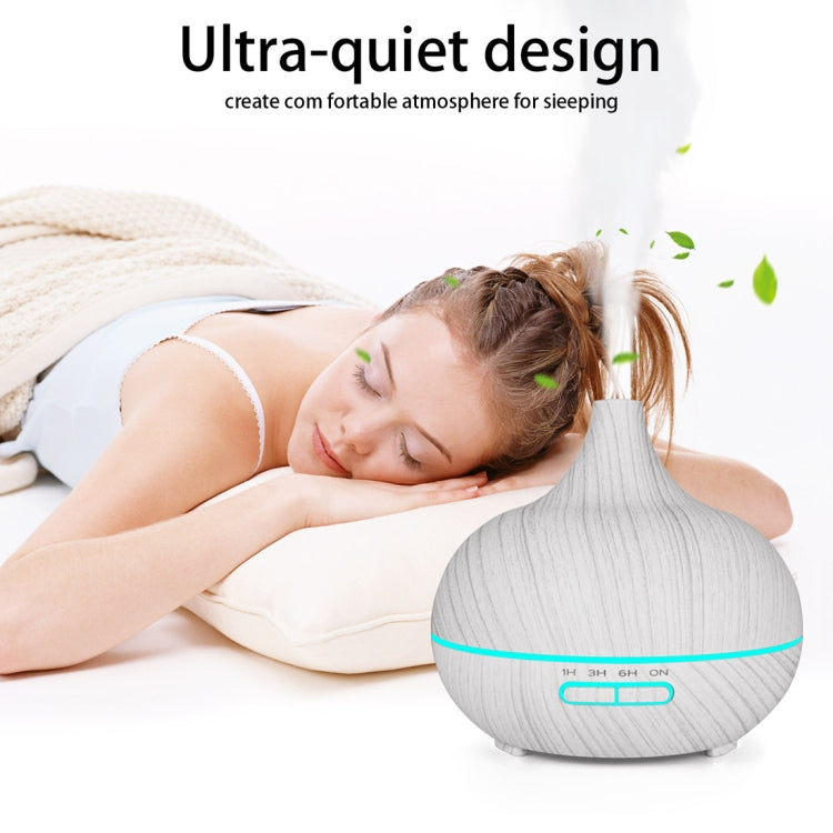400ml Wood Texture Fragrance Machine Pointed Mouth Humidifier with Colorful LED Light, without Remote Control, with Remote Control