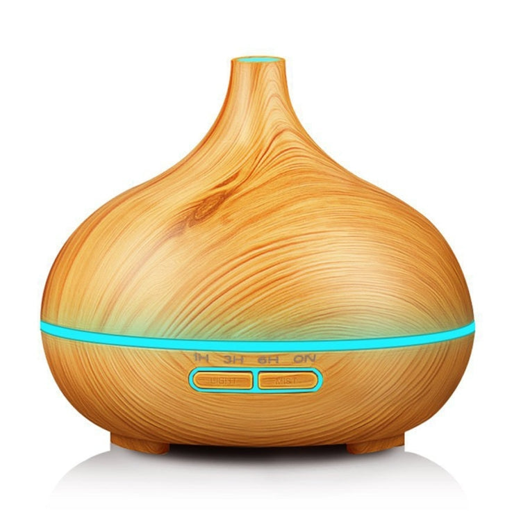 400ml Wood Texture Fragrance Machine Pointed Mouth Humidifier with Colorful LED Light, without Remote Control, with Remote Control