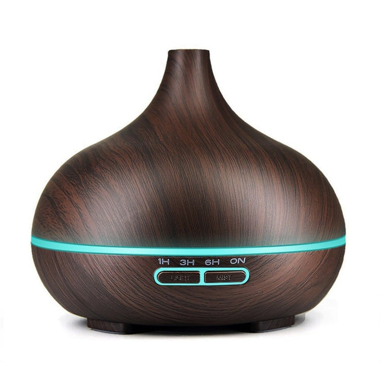 400ml Wood Texture Fragrance Machine Pointed Mouth Humidifier with Colorful LED Light, without Remote Control, with Remote Control